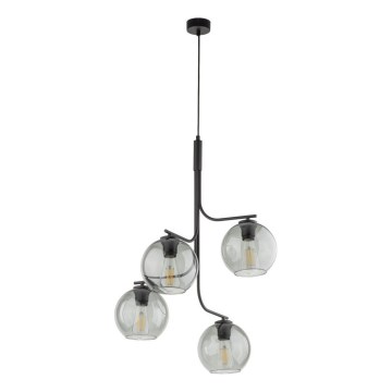Pakabinamas šviestuvas ant laido CESAR 4xE27/15W/230V juoda/dūminė pilka