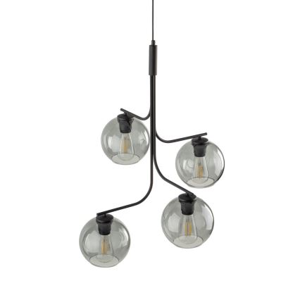 Pakabinamas šviestuvas ant laido CESAR 4xE27/15W/230V juoda/dūminė pilka