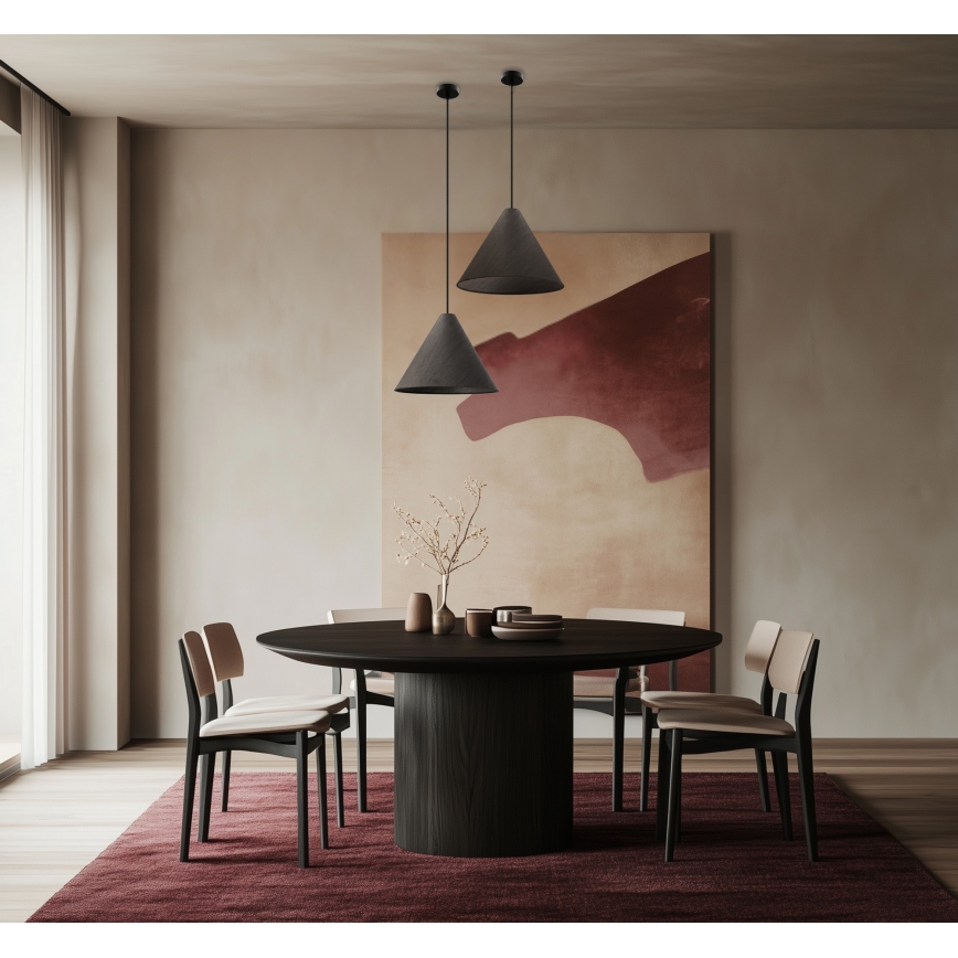 Pakabinamas šviestuvas ant laido CONO 1xE27/40W/230V ebeninė fanera