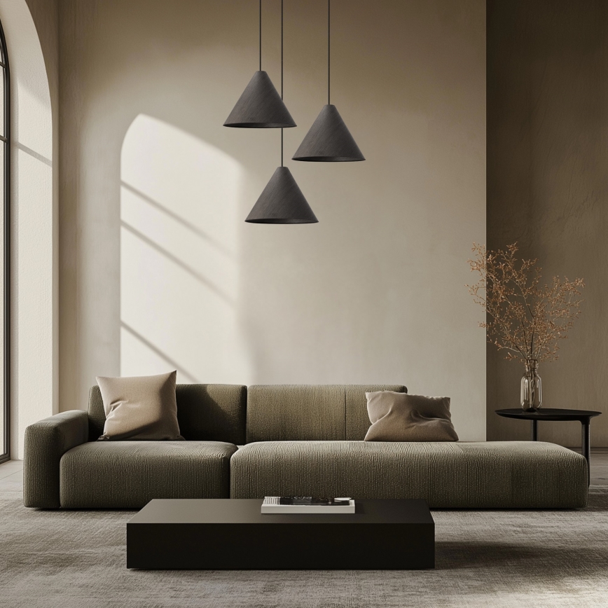 Pakabinamas šviestuvas ant laido CONO 1xE27/40W/230V ebeninė fanera