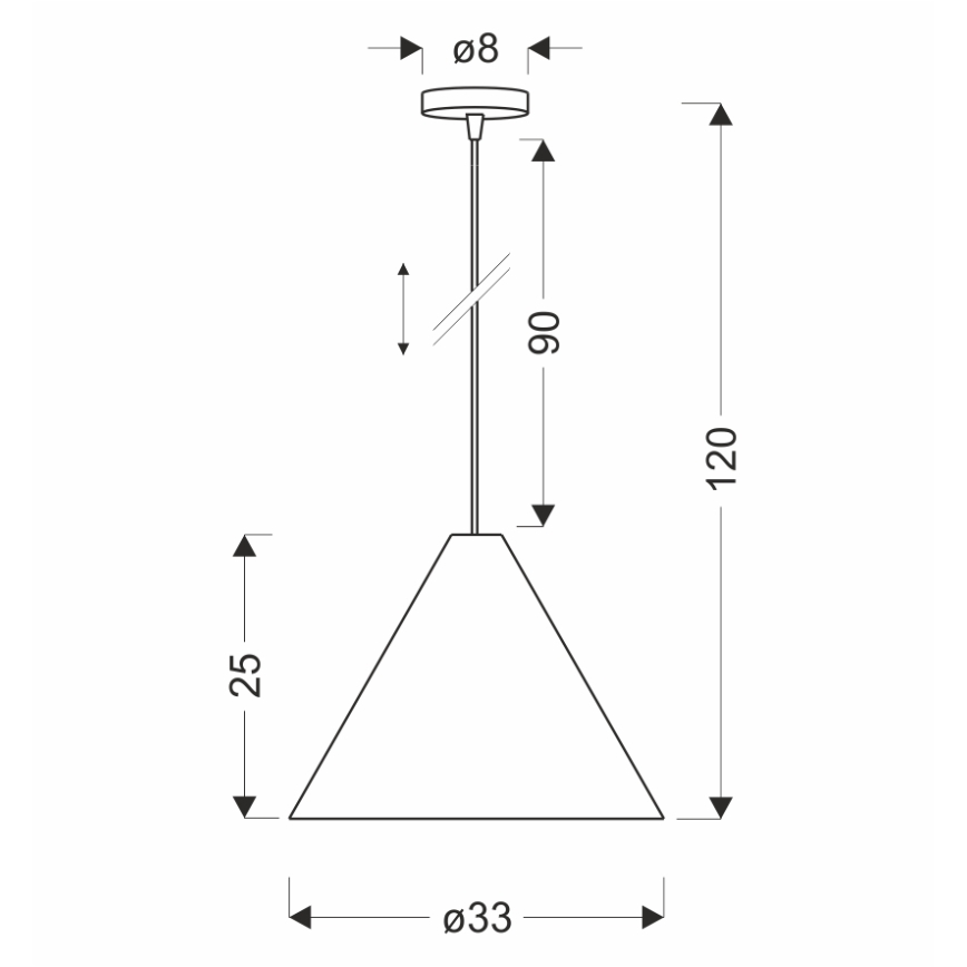 Pakabinamas šviestuvas ant laido CONO 1xE27/40W/230V ebeninė fanera