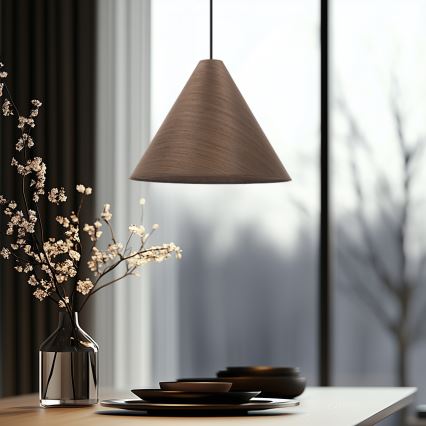 Pakabinamas šviestuvas ant laido CONO 1xE27/40W/230V mahagono furnyras