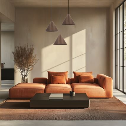 Pakabinamas šviestuvas ant laido CONO 1xE27/40W/230V mahagono furnyras