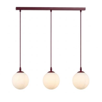 Pakabinamas šviestuvas ant laido COSMO 3xE14/10W/230V raudonas/baltas