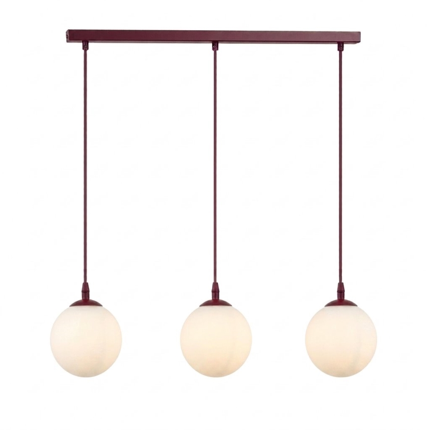 Pakabinamas šviestuvas ant laido COSMO 3xE14/10W/230V raudonas/baltas