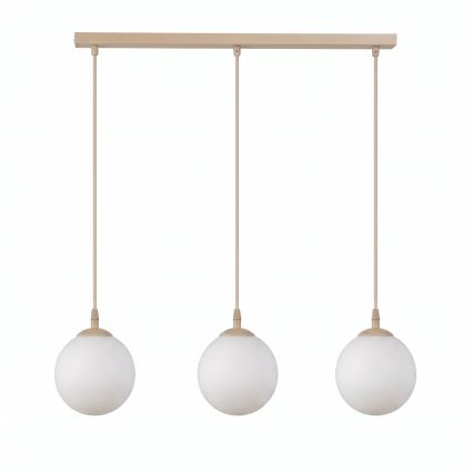 Pakabinamas šviestuvas ant laido COSMO 3xE14/10W/230V smėlinis/baltas