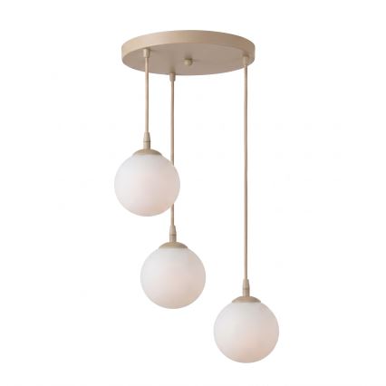 Pakabinamas šviestuvas ant laido COSMO 3xE14/10W/230V Ø 40 cm smėlinė/balta