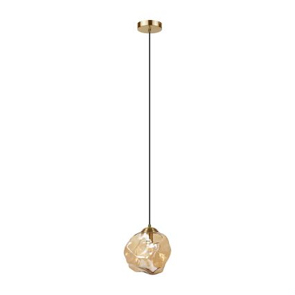 Pakabinamas šviestuvas ant laido CRISTAL 1xE14/15W/230V žalvaris/dūminė smėlinė