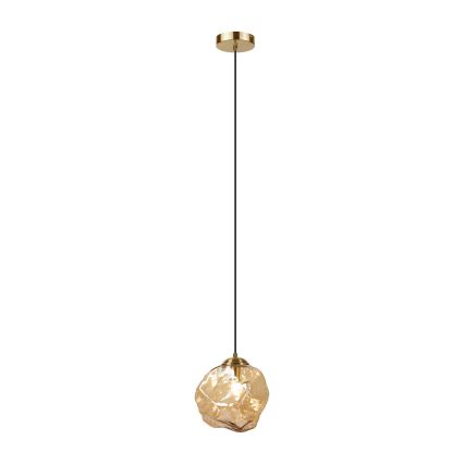 Pakabinamas šviestuvas ant laido CRISTAL 1xE14/15W/230V žalvaris/dūminė smėlinė