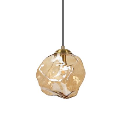 Pakabinamas šviestuvas ant laido CRISTAL 1xE14/15W/230V žalvaris/dūminė smėlinė