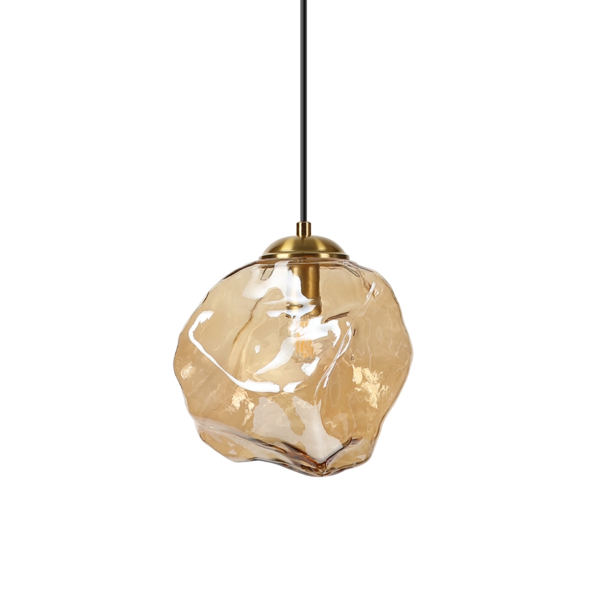 Pakabinamas šviestuvas ant laido CRISTAL 1xE14/15W/230V žalvaris/dūminė smėlinė
