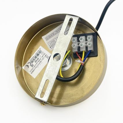 Pakabinamas šviestuvas ant laido CRISTAL 1xE14/15W/230V žalvaris/dūminė smėlinė