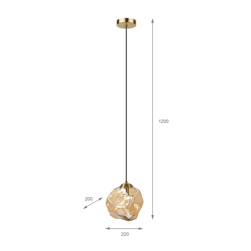 Pakabinamas šviestuvas ant laido CRISTAL 1xE14/15W/230V žalvaris/dūminė smėlinė