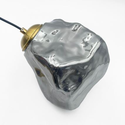 Pakabinamas šviestuvas ant laido CRISTAL 3xE14/15W/230V žalvario spalvos/dūminė juoda