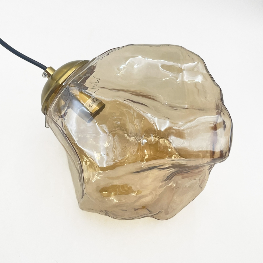 Pakabinamas šviestuvas ant laido CRISTAL 5xE14/15W/230V žalvaris/dūminė smėlio spalva