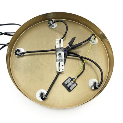 Pakabinamas šviestuvas ant laido CRISTAL 5xE14/15W/230V žalvaris/dūminė smėlio spalva
