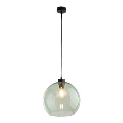 Pakabinamas šviestuvas ant laido CUBUS 1xE27/15W/230V juoda/dūminė žalia
