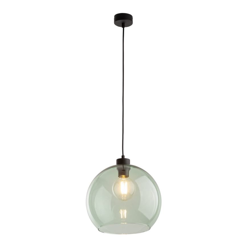 Pakabinamas šviestuvas ant laido CUBUS 1xE27/15W/230V juoda/dūminė žalia