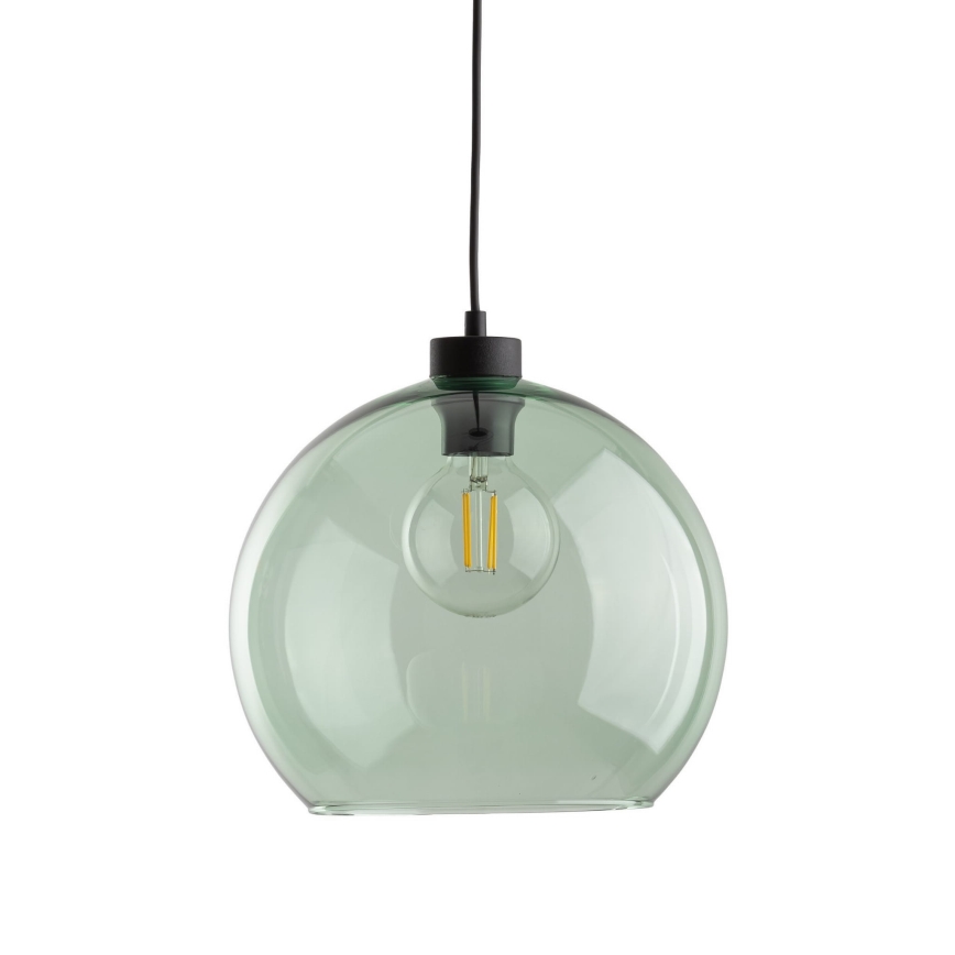Pakabinamas šviestuvas ant laido CUBUS 1xE27/15W/230V juoda/dūminė žalia
