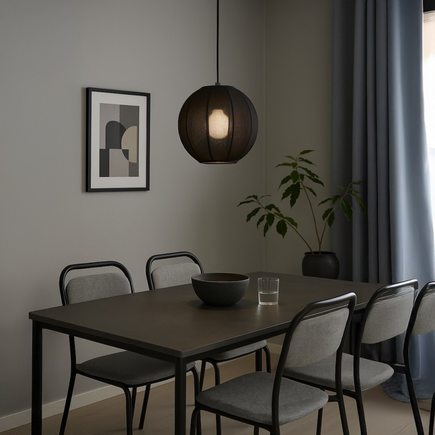 Pakabinamas šviestuvas ant laido DANA 1xE27/15W/230V skersmuo 25 cm juodas