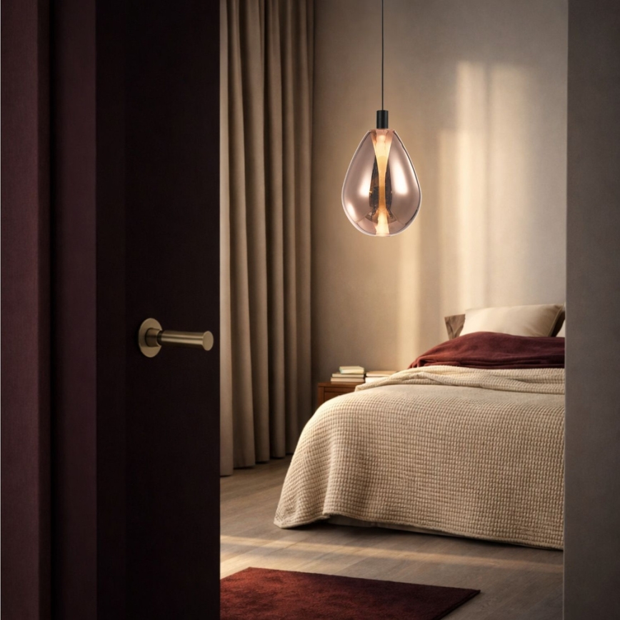 Pakabinamas šviestuvas ant laido DENSO 1xGU10/10W/230V skersmuo 30 cm varinė/juoda