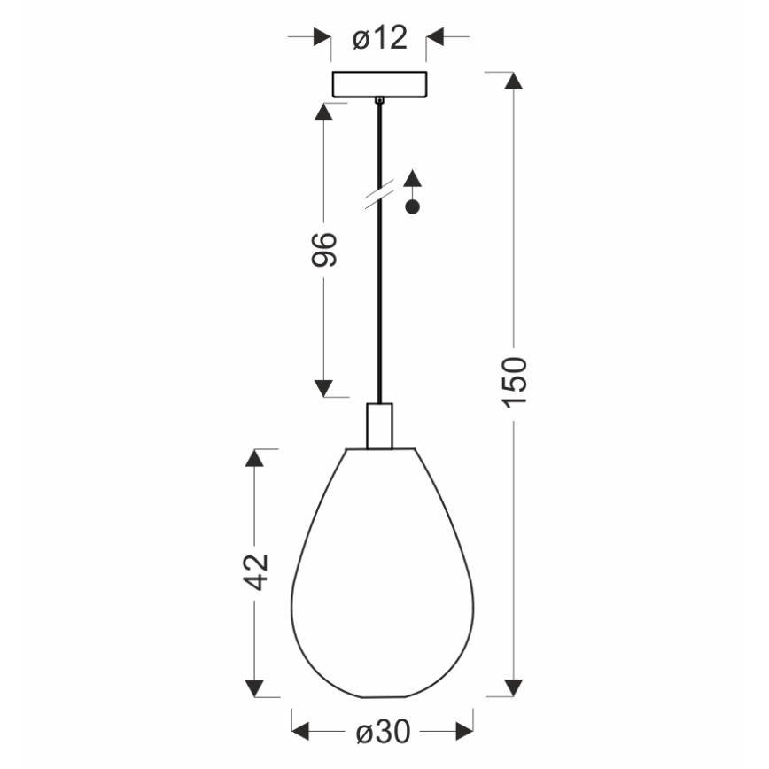 Pakabinamas šviestuvas ant laido DENSO 1xGU10/10W/230V skersmuo 30 cm varinė/juoda