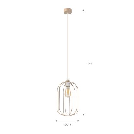 Pakabinamas šviestuvas ant laido DESTELLO 1xE27/15W/230V, skersmuo 21 cm, smėlio spalvos