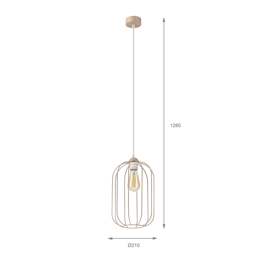 Pakabinamas šviestuvas ant laido DESTELLO 1xE27/15W/230V, skersmuo 21 cm, smėlio spalvos