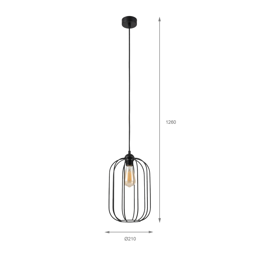 Pakabinamas šviestuvas ant laido DESTELLO 1xE27/15W/230V Ø 21 cm juodas