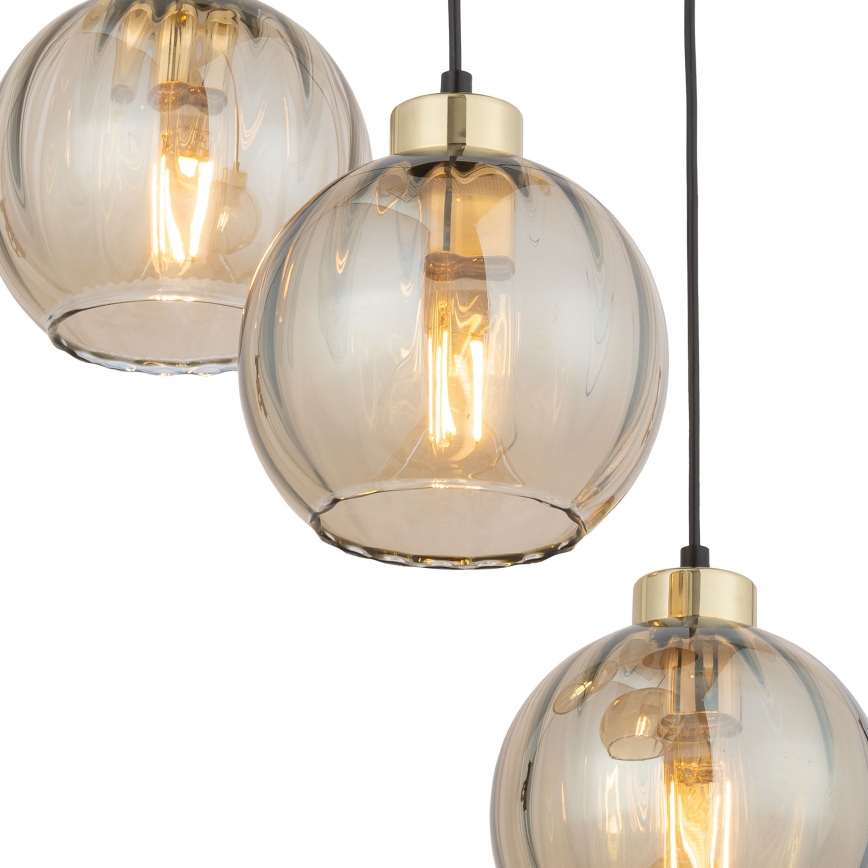 Pakabinamas šviestuvas ant laido DEVI 3xE27/15W/230V juoda/dūminė smėlio spalvos