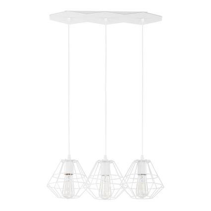 Pakabinamas šviestuvas ant laido DIAMOND 3xE27/60W/230V baltas