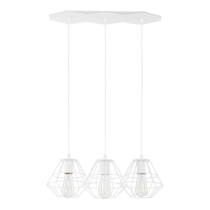 Pakabinamas šviestuvas ant laido DIAMOND 3xE27/60W/230V baltas