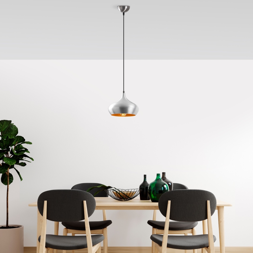 Pakabinamas šviestuvas ant laido DODO 1xE27/40W/230V matinio chromo apdaila