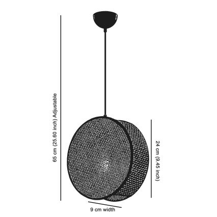 Pakabinamas šviestuvas ant laido DRUM 1xE27/60W/230V, kreminės spalvos