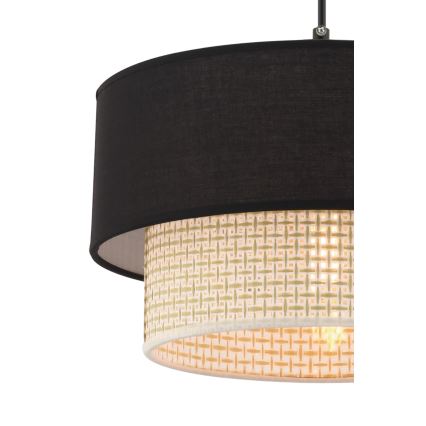 Pakabinamas šviestuvas ant laido ECHO 1xE27/60W/230V juoda/kreminė