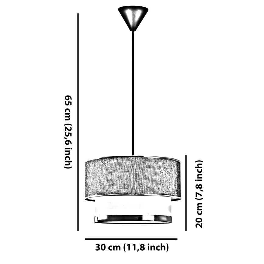 Pakabinamas šviestuvas ant laido ECHO 1xE27/60W/230V ruda/kreminė