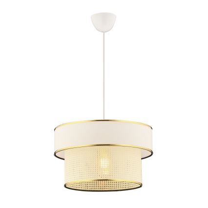 Pakabinamas šviestuvas ant laido ERO 1xE27/60W/230V kreminė/auksinė