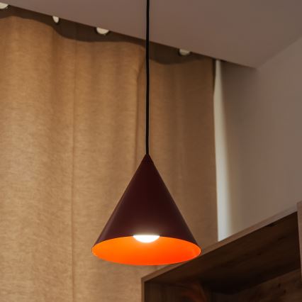 Pakabinamas šviestuvas ant laido ETNA II 1xE27/15W/230V skersmuo 18,5 cm raudonas