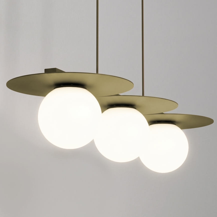 Pakabinamas šviestuvas ant laido FLAT 3xE27/15W/230V auksinės spalvos