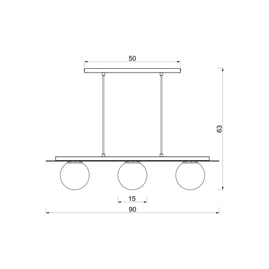 Pakabinamas šviestuvas ant laido FLAT 3xE27/15W/230V baltas