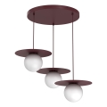 Pakabinamas šviestuvas ant laido FLAT 3xE27/15W/230V, bordo