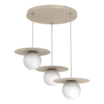 Pakabinamas šviestuvas ant laido FLAT 3xE27/15W/230V smėlio spalvos