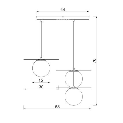 Pakabinamas šviestuvas ant laido FLAT 3xE27/15W/230V smėlio spalvos