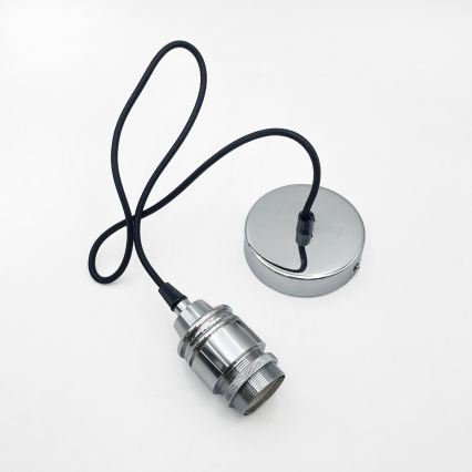 Pakabinamas šviestuvas ant laido FLO 1xE27/15W/230V blizgus chromas / skaidrus stiklas