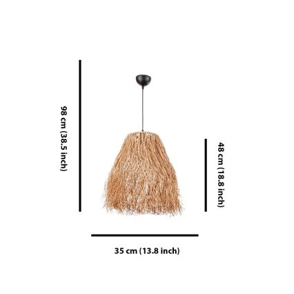 Pakabinamas šviestuvas ant laido FRINGE 1xE27/40W/230V rafija