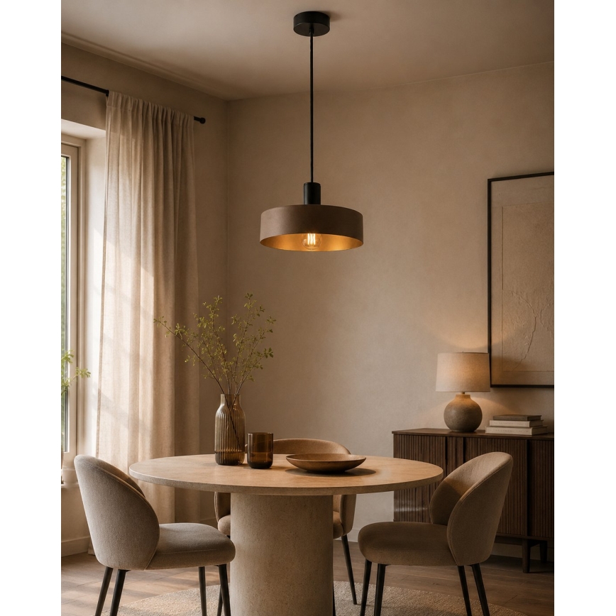 Pakabinamas šviestuvas ant laido HAKI 1xE27/60W/230V ruda/juoda