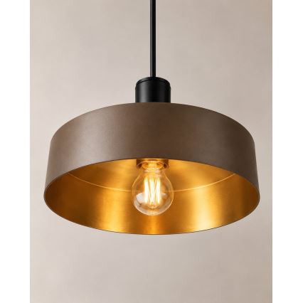 Pakabinamas šviestuvas ant laido HAKI 1xE27/60W/230V ruda/juoda