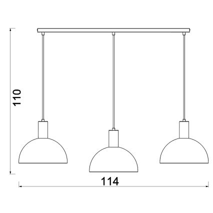Pakabinamas šviestuvas ant laido HANDA 3xE27/15W/230V, rudas