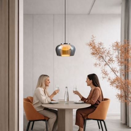 Pakabinamas šviestuvas ant laido INSIEME 1xGX53/10W/230V Ø 35 cm dūminė juoda