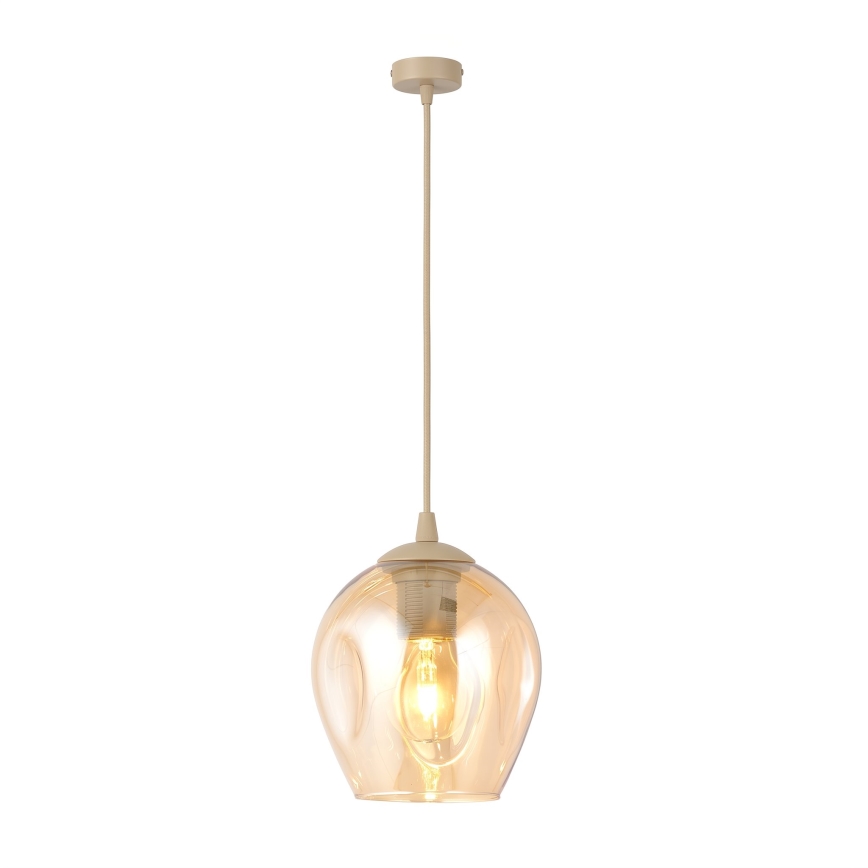 Pakabinamas šviestuvas ant laido ISTAR 1xE27/15W/230V skersmuo 14 cm smėlinė/dūminė smėlio spalva